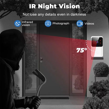 WiFi Video Doorbell - Wireless Security Camera with HD Intercom & IR Night Vision - ZOOMNSTORE