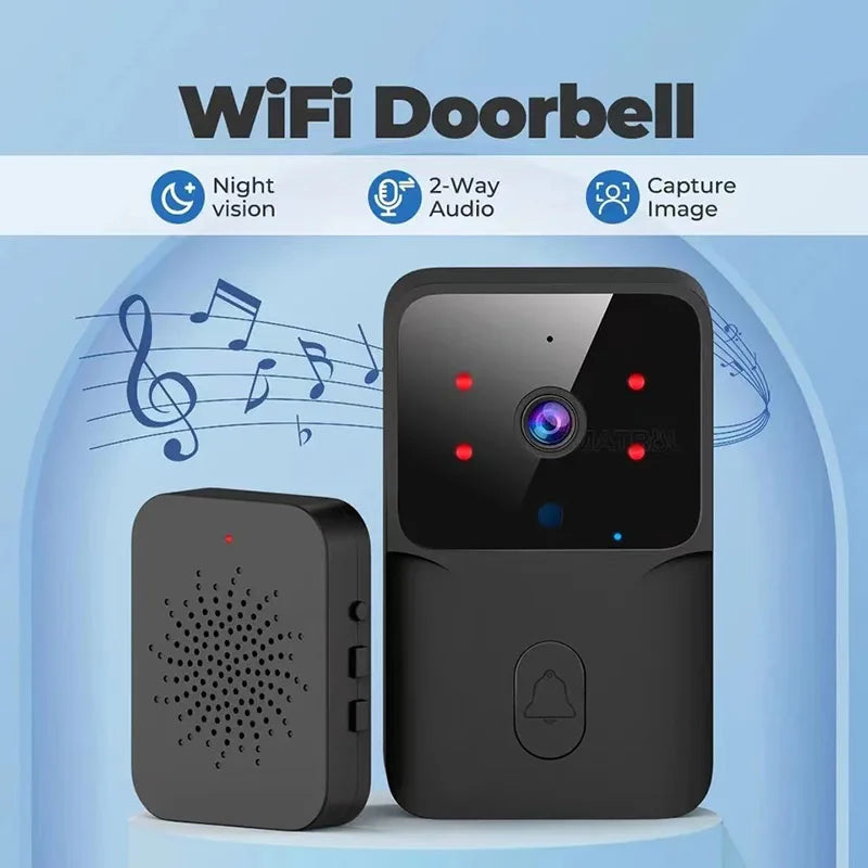 WiFi Video Doorbell - Wireless Security Camera with HD Intercom & IR Night Vision - ZOOMNSTORE