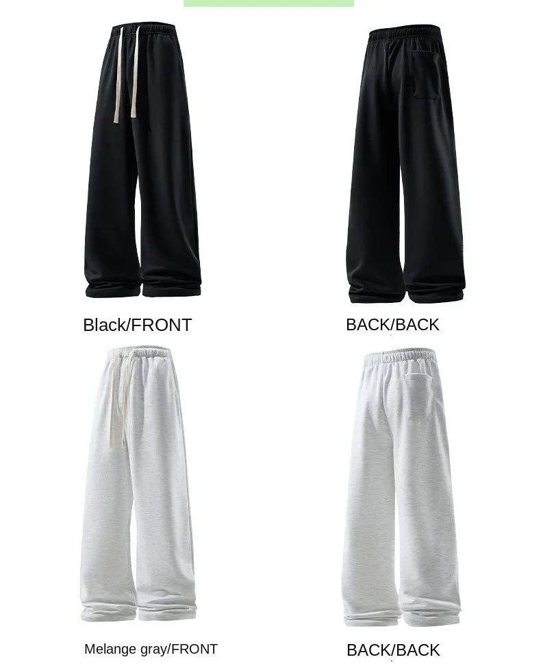 Wide Leg Sweatpants – Men's Casual Pants With Elastic Waist & Drawstring Detail - ZOOMNSTORE