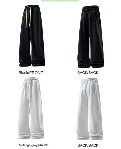 Wide Leg Sweatpants – Men's Casual Pants With Elastic Waist & Drawstring Detail - ZOOMNSTORE