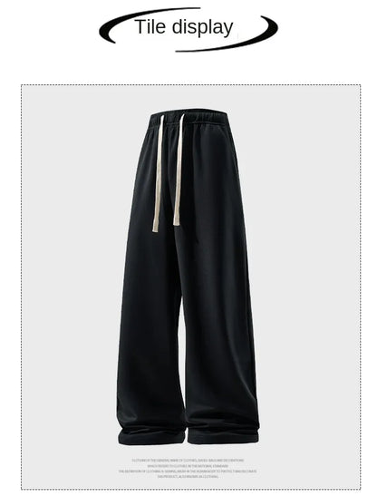 Wide Leg Sweatpants – Men's Casual Pants With Elastic Waist & Drawstring Detail - ZOOMNSTORE