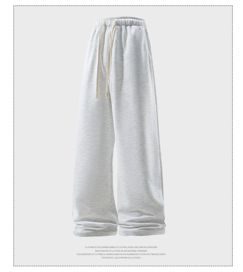 Wide Leg Sweatpants – Men's Casual Pants With Elastic Waist & Drawstring Detail - ZOOMNSTORE