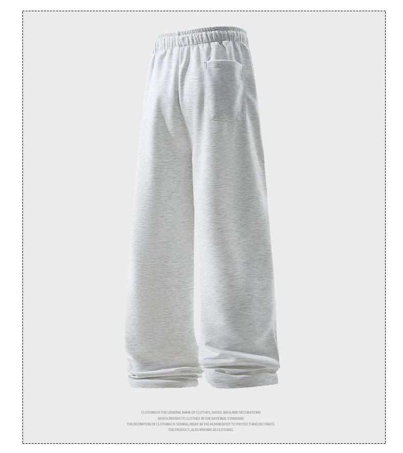 Wide Leg Sweatpants – Men's Casual Pants With Elastic Waist & Drawstring Detail - ZOOMNSTORE