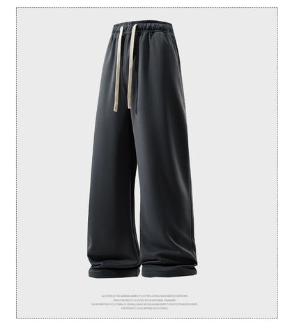 Wide Leg Sweatpants – Men's Casual Pants With Elastic Waist & Drawstring Detail - ZOOMNSTORE