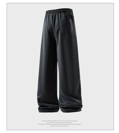 Wide Leg Sweatpants – Men's Casual Pants With Elastic Waist & Drawstring Detail - ZOOMNSTORE