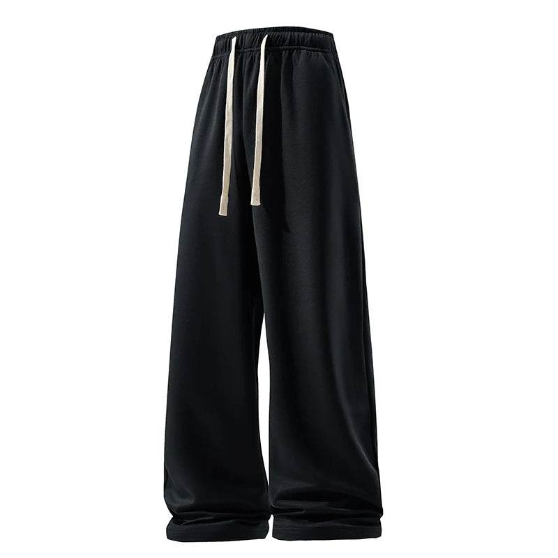 Wide Leg Sweatpants – Men's Casual Pants With Elastic Waist & Drawstring Detail - ZOOMNSTORE