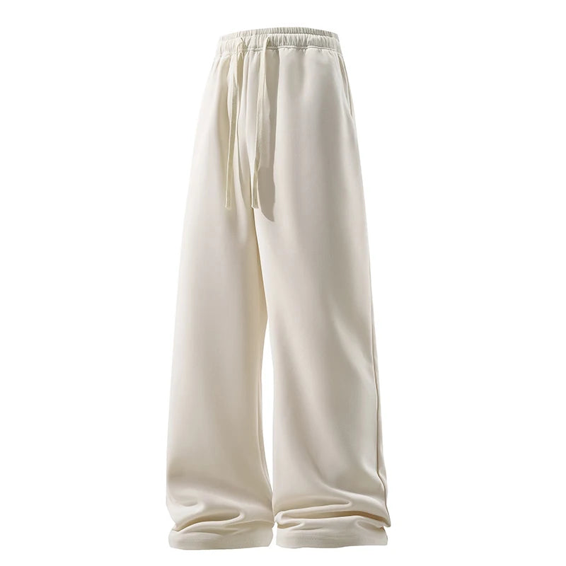 Wide Leg Sweatpants – Men's Casual Pants With Elastic Waist & Drawstring Detail - ZOOMNSTORE