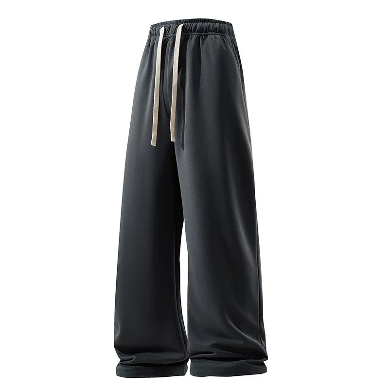 Wide Leg Sweatpants – Men's Casual Pants With Elastic Waist & Drawstring Detail - ZOOMNSTORE