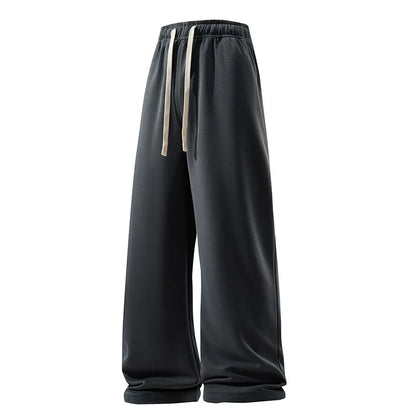 Wide Leg Sweatpants – Men's Casual Pants With Elastic Waist & Drawstring Detail - ZOOMNSTORE