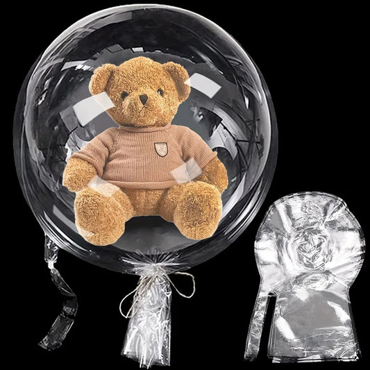 Wide Neck 30-Inch Transparent Bubble Balloon - 5-20pcs Party Gift Stuffer for Flowers - ZOOMNSTORE