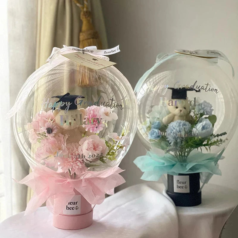 Wide Neck 30-Inch Transparent Bubble Balloon - 5-20pcs Party Gift Stuffer for Flowers - ZOOMNSTORE