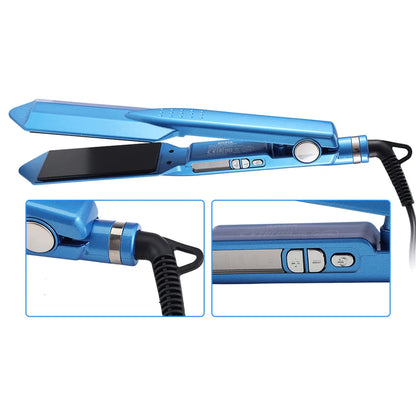 Wide Titanium Flat Iron – Professional Hair Straightener with Dual Voltage & Fast Heat Up - ZOOMNSTORE