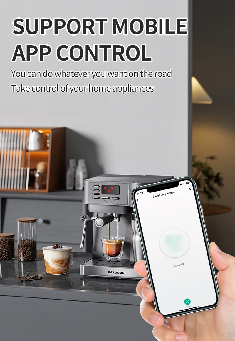 Wifi Smart Plug Dual Outlet Socket EU 16A/20A with Power Monitor & Voice Control - ZOOMNSTORE