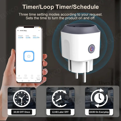 Wifi Smart Plug - EU Smart Plug With Energy Monitoring & Remote Control Outlet - ZOOMNSTORE