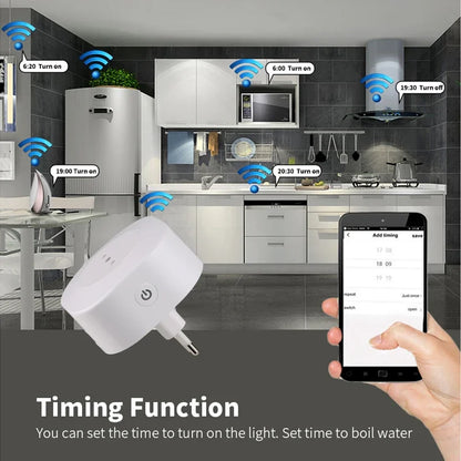 Wifi Smart Plug Italy Power Socket With Timer USB Charger - Voice Control Alexa Google Home - ZOOMNSTORE