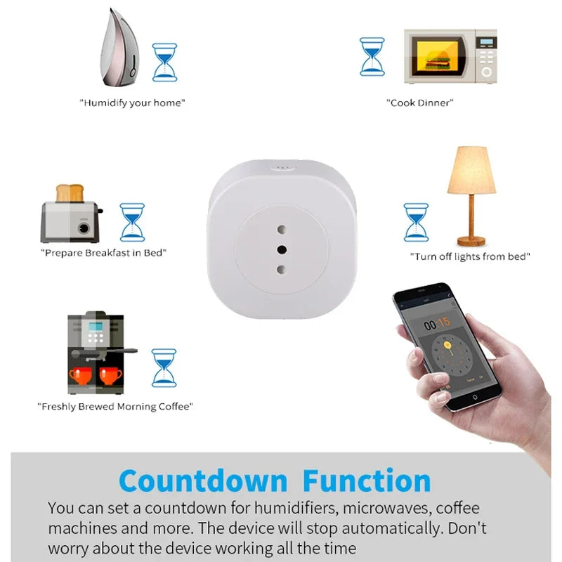 Wifi Smart Plug Italy Power Socket With Timer USB Charger - Voice Control Alexa Google Home - ZOOMNSTORE