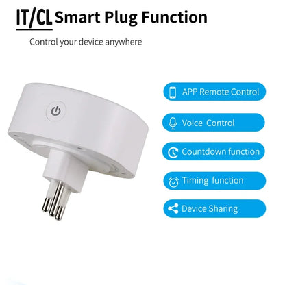 Wifi Smart Plug Italy Power Socket With Timer USB Charger - Voice Control Alexa Google Home - ZOOMNSTORE