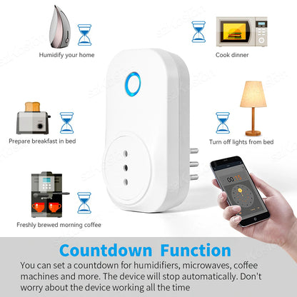 Wifi Smart Plug - 16A Italy Standard Socket with Power Monitor & Timer | Alexa Compatible - ZOOMNSTORE
