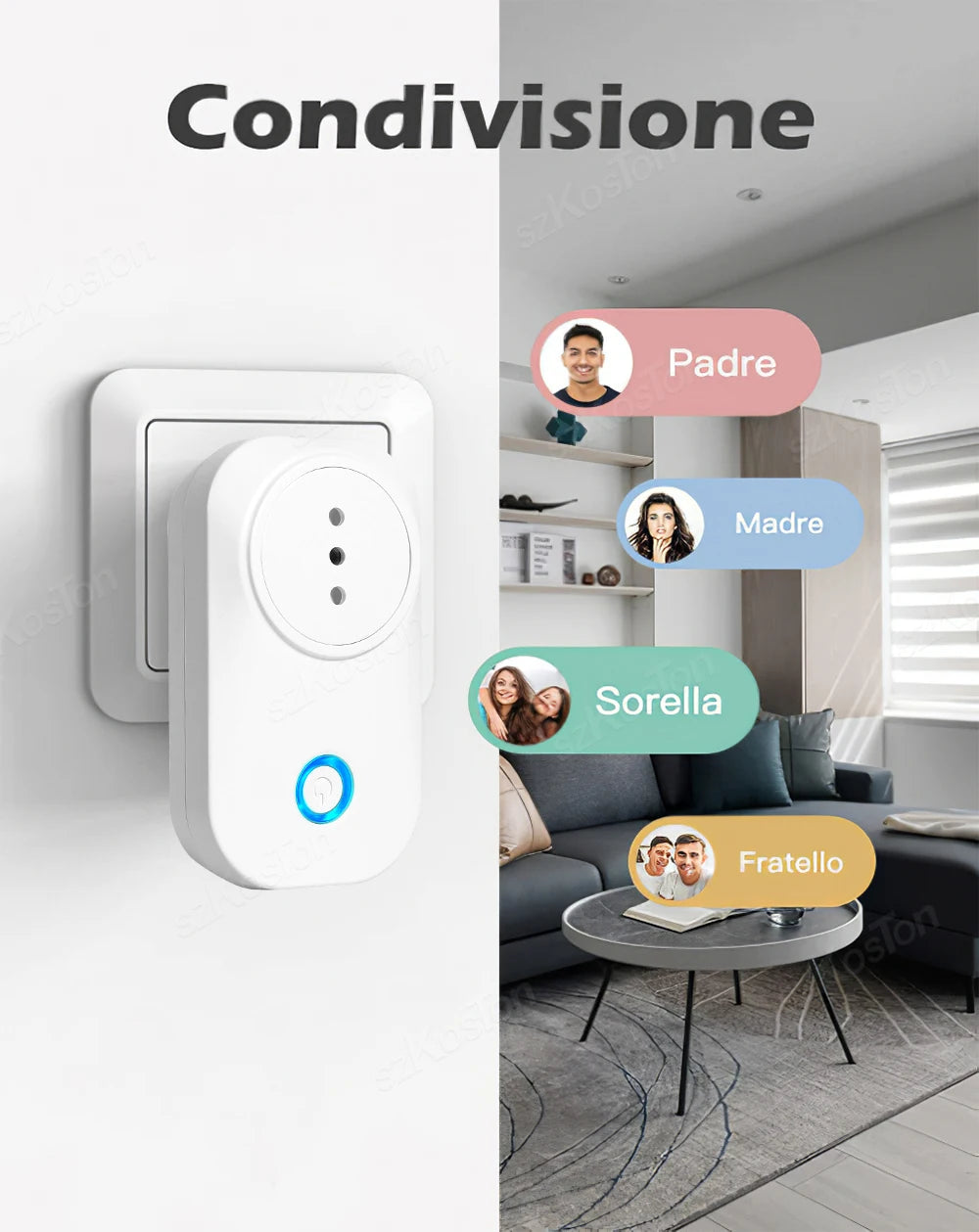 Wifi Smart Plug - 16A Italy Standard Socket with Power Monitor & Timer | Alexa Compatible - ZOOMNSTORE