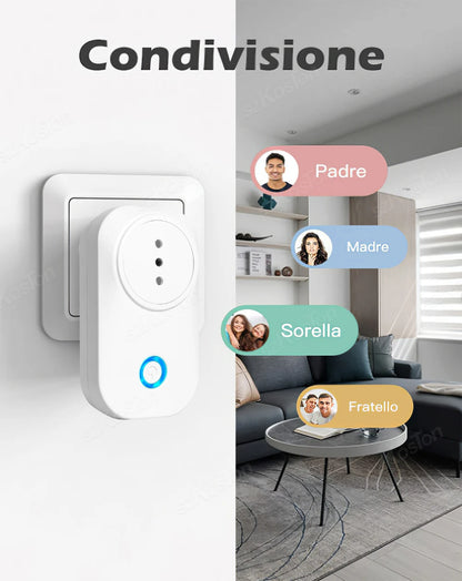 Wifi Smart Plug - 16A Italy Standard Socket with Power Monitor & Timer | Alexa Compatible - ZOOMNSTORE