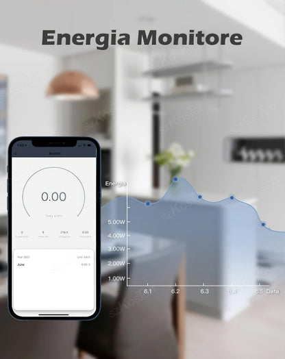 Wifi Smart Plug - 16A Italy Standard Socket with Power Monitor & Timer | Alexa Compatible - ZOOMNSTORE