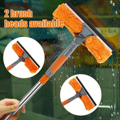 Extended Window Cleaning Kit - 2-in-1 Double-Sided Squeegee  Mop with 180 Swivel Tools - ZOOMNSTORE