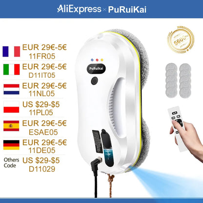 Window Cleaning Robot - Automatic Spray Wiper With Remote Control & Corded Electric Glass Mop - ZOOMNSTORE