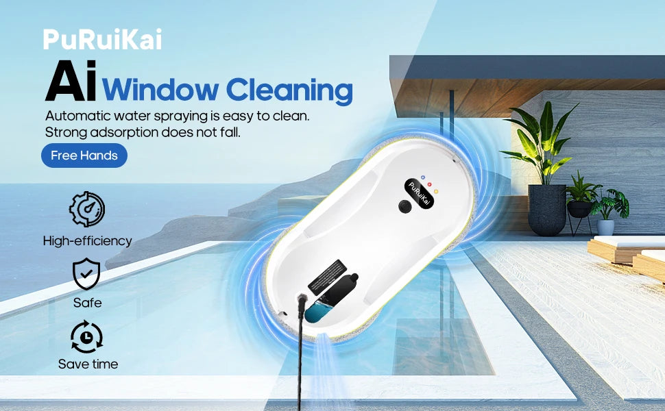 Window Cleaning Robot - Automatic Spray Wiper With Remote Control & Corded Electric Glass Mop - ZOOMNSTORE