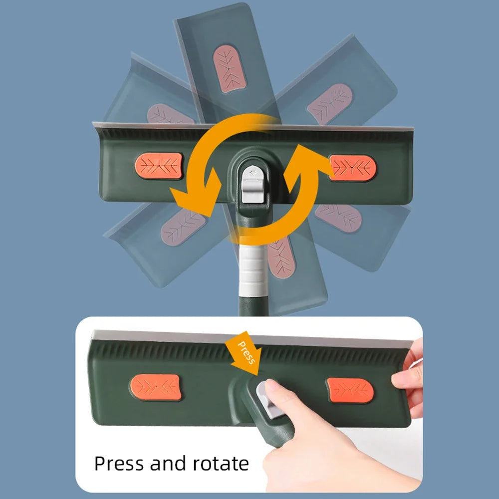 Extended Window Cleaning Tool - Glass Cleaner Mop with Silicone Scraper - ZOOMNSTORE