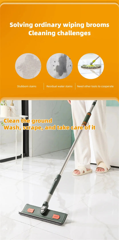 Extended Window Cleaning Tool - Glass Cleaner Mop with Silicone Scraper - ZOOMNSTORE