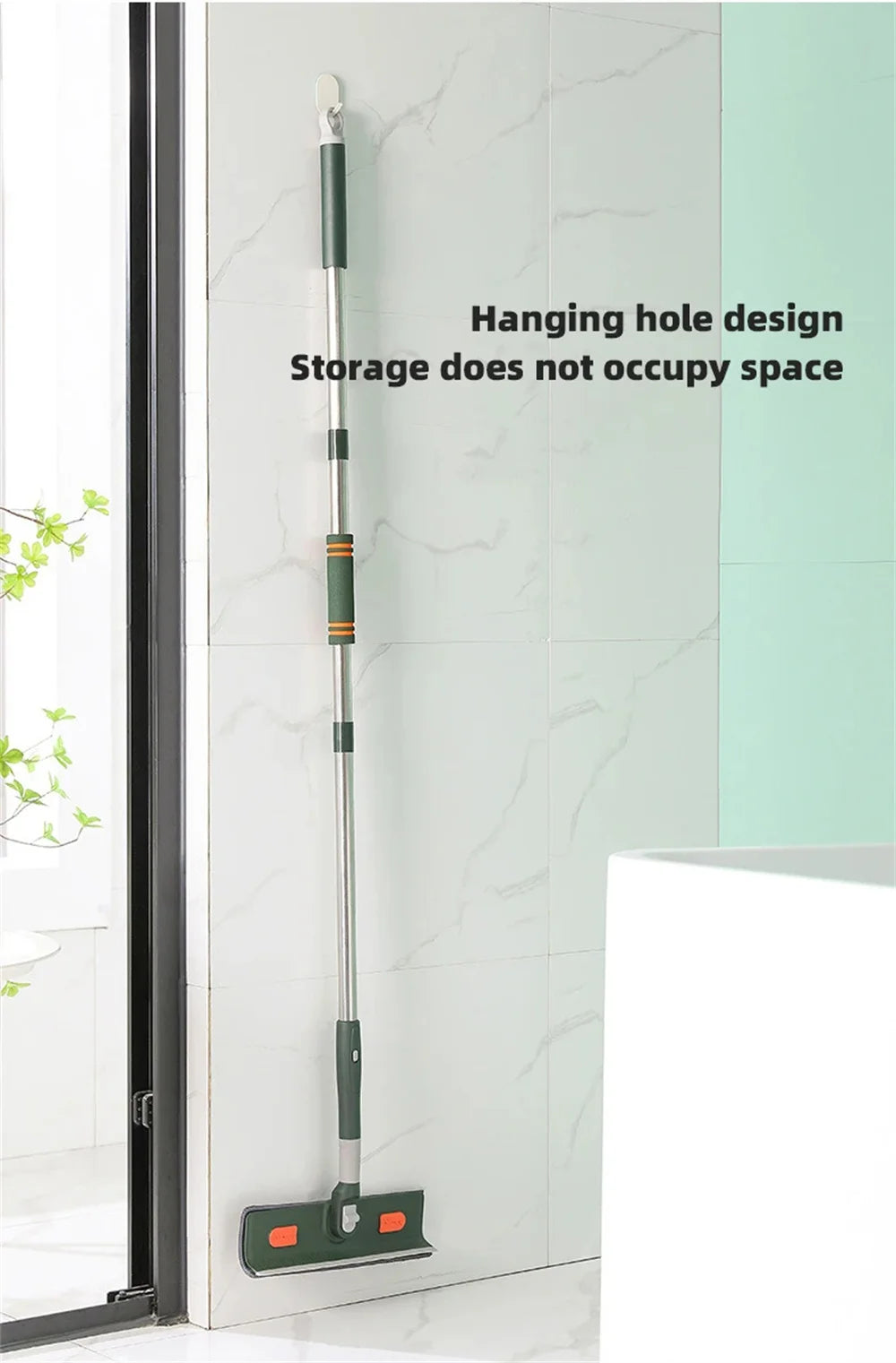 Extended Window Cleaning Tool - Glass Cleaner Mop with Silicone Scraper - ZOOMNSTORE