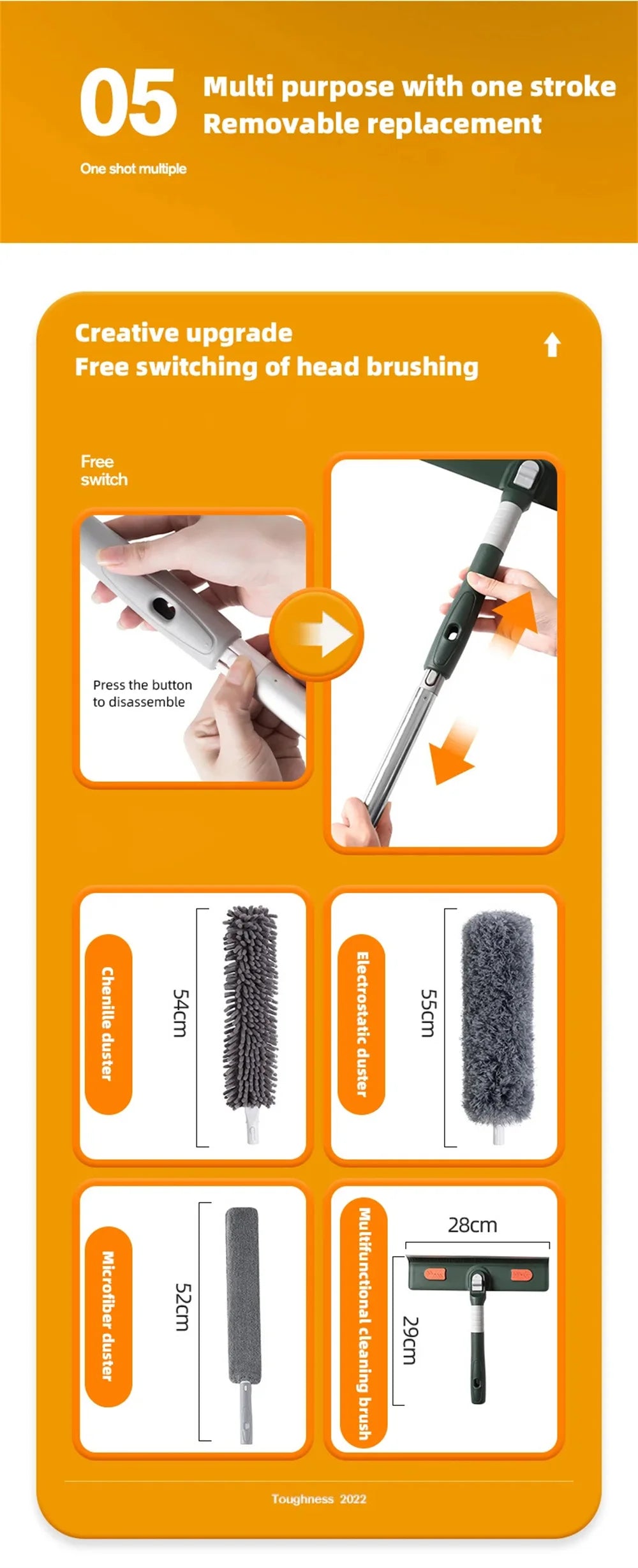 Extended Window Cleaning Tool - Glass Cleaner Mop with Silicone Scraper - ZOOMNSTORE