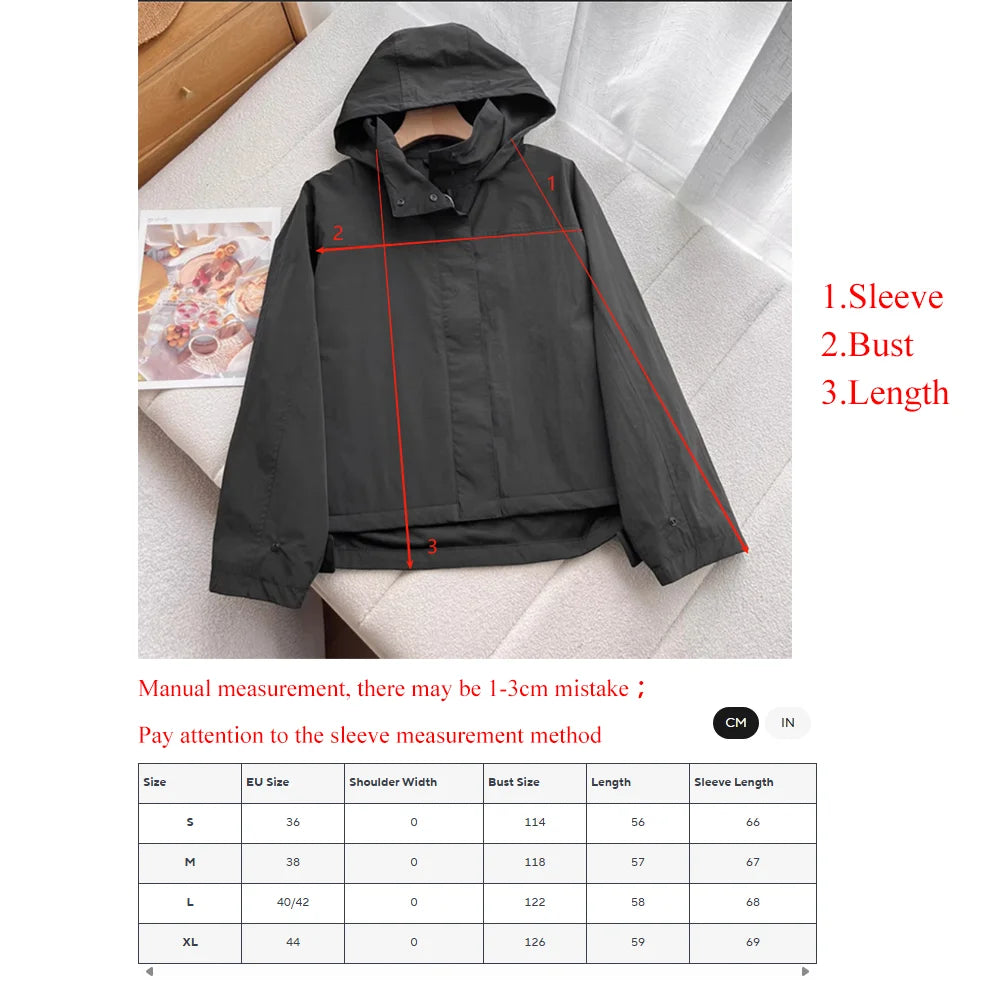Womens Windproof Hooded Jacket - Casual Outdoor Coat - ZOOMNSTORE