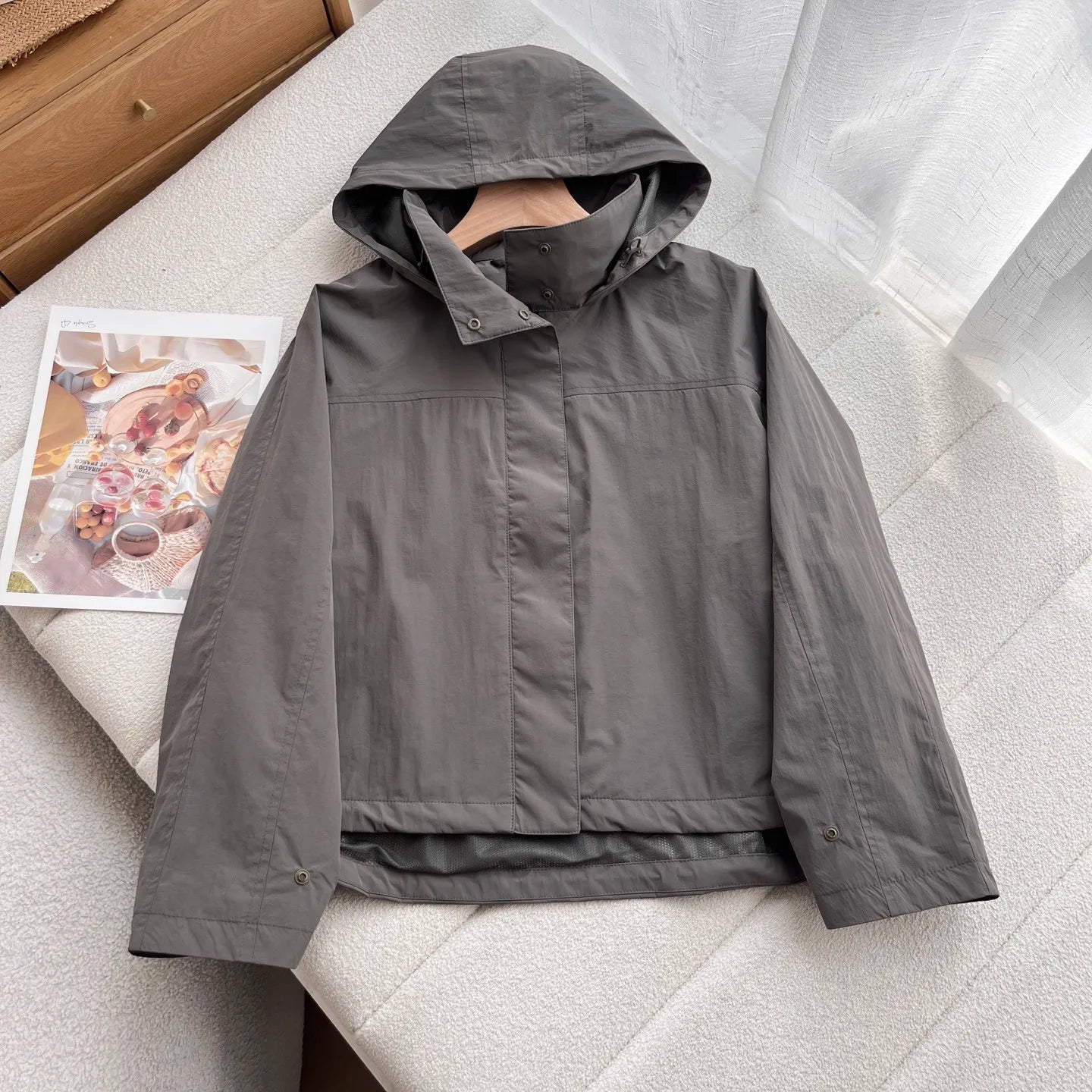 Womens Windproof Hooded Jacket - Casual Outdoor Coat - ZOOMNSTORE