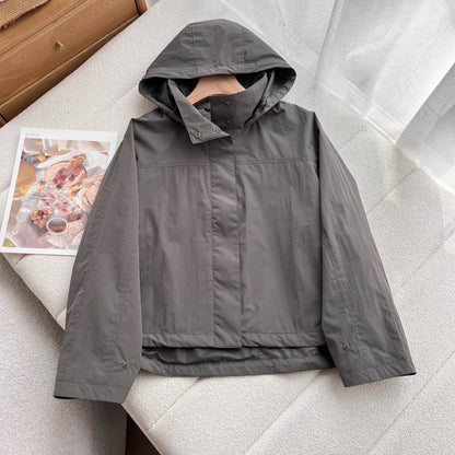 Womens Windproof Hooded Jacket - Casual Outdoor Coat - ZOOMNSTORE