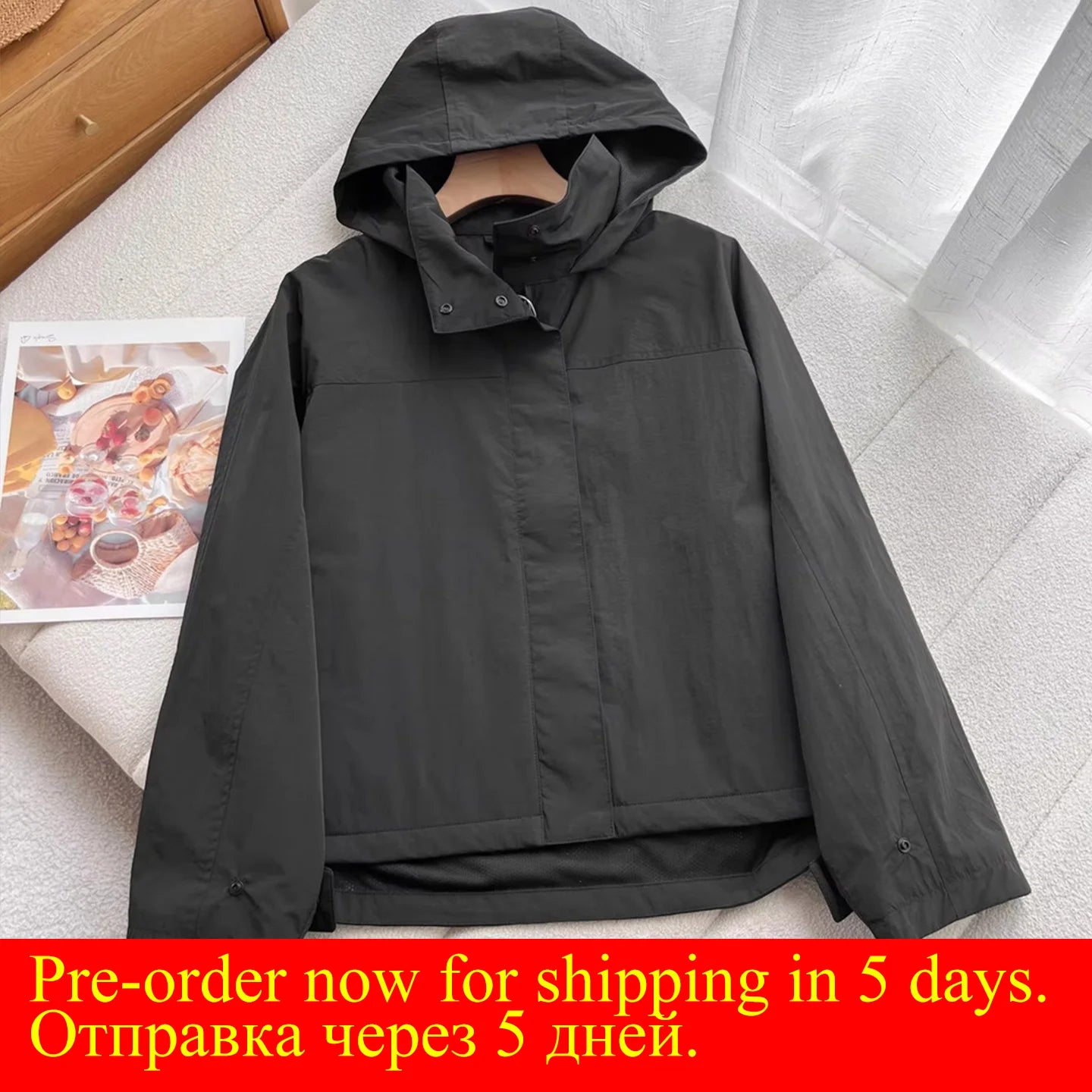 Womens Windproof Hooded Jacket - Casual Outdoor Coat - ZOOMNSTORE