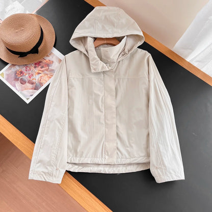 Womens Windproof Hooded Jacket - Casual Outdoor Coat - ZOOMNSTORE