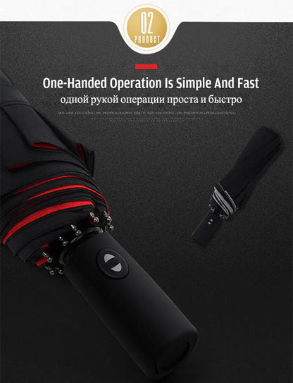 Windproof Double Layer Resistant Umbrella Fully Automatic Rain Men Women 10K Strong Luxury Business Male Large Umbrellas Parasol - ZOOMNSTORE