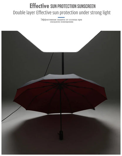 Windproof Double Layer Resistant Umbrella Fully Automatic Rain Men Women 10K Strong Luxury Business Male Large Umbrellas Parasol - ZOOMNSTORE