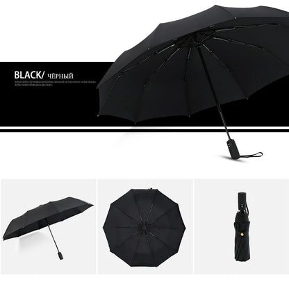 Windproof Double Layer Resistant Umbrella Fully Automatic Rain Men Women 10K Strong Luxury Business Male Large Umbrellas Parasol - ZOOMNSTORE