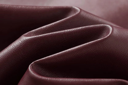 Wine Red Faux Leather Jacket - Womens Thicken Zipper Lapel Coat for Autumn Winter Streetwear - ZOOMNSTORE