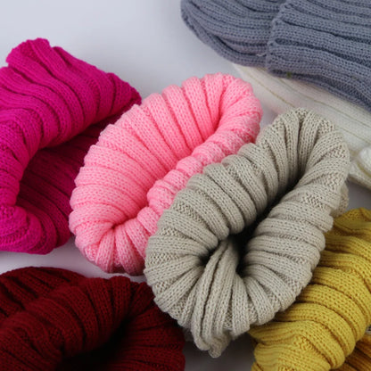 Winter Baby Hat For Kids Warm Knitted Baby Accessories Infant Girl Boy Beanie Cap Solid Color Children Toddler Beanies Bonnet - ZOOMNSTORE