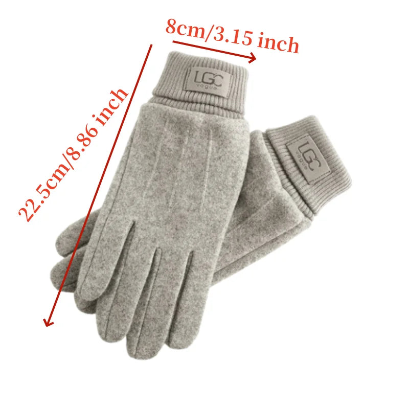 Winter Cashmere Gloves – Warm Touch Screen Full Finger Mittens for Women - ZOOMNSTORE