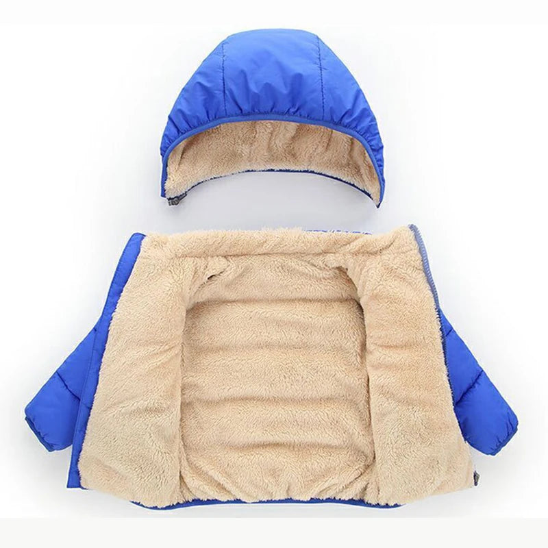 Winter Coats for Kids - Warm Plush Jackets with Fur Hood - ZOOMNSTORE