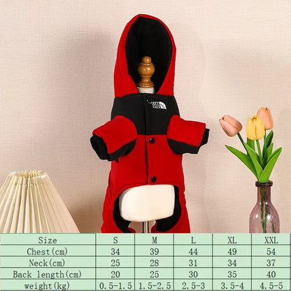 Winter Dog Clothes – Warm Hooded Fleece Jacket With Thick Cotton Coat - ZOOMNSTORE