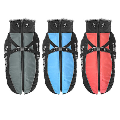 Winter Dog Clothes – Waterproof Dog Coat With Harness, Warm Jacket For Large Dogs - ZOOMNSTORE