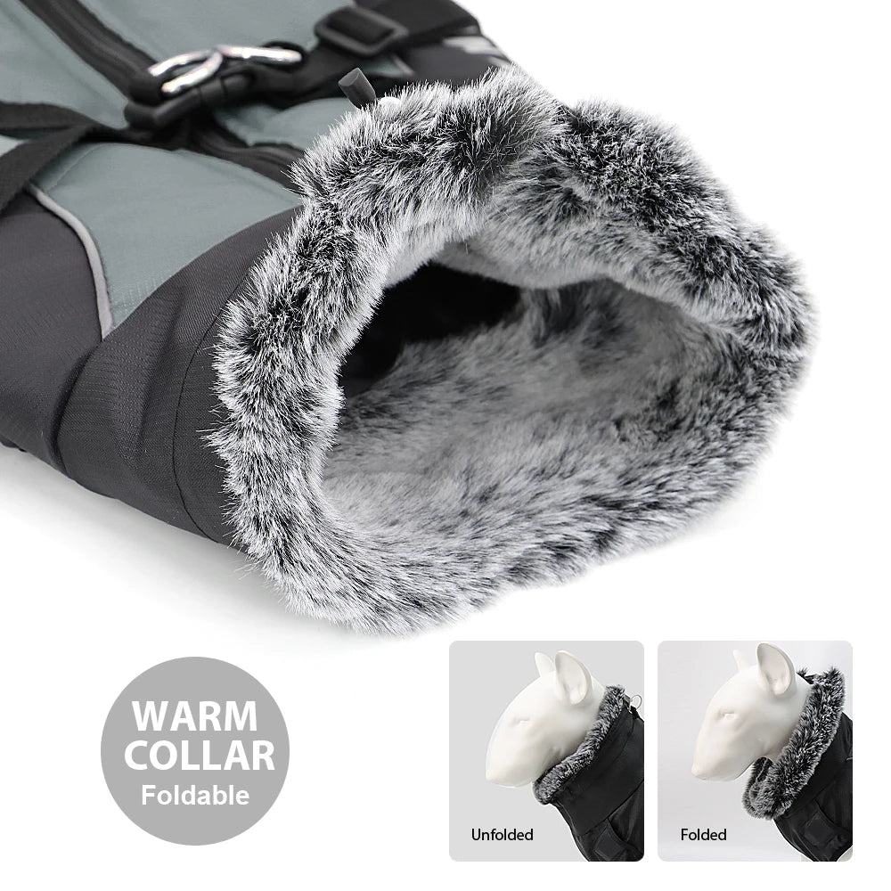 Winter Dog Clothes – Waterproof Dog Coat With Harness, Warm Jacket For Large Dogs - ZOOMNSTORE