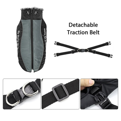 Winter Dog Clothes – Waterproof Dog Coat With Harness, Warm Jacket For Large Dogs - ZOOMNSTORE