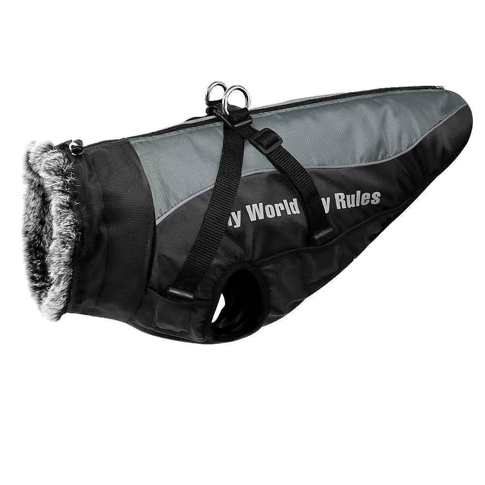 Winter Dog Clothes – Waterproof Dog Coat With Harness, Warm Jacket For Large Dogs - ZOOMNSTORE