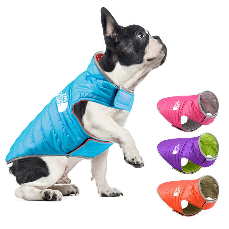 Winter Dog Coat - Double Sided Pet Winter Vest for Small & Medium Dogs | Soft Nylon Jacket - ZOOMNSTORE